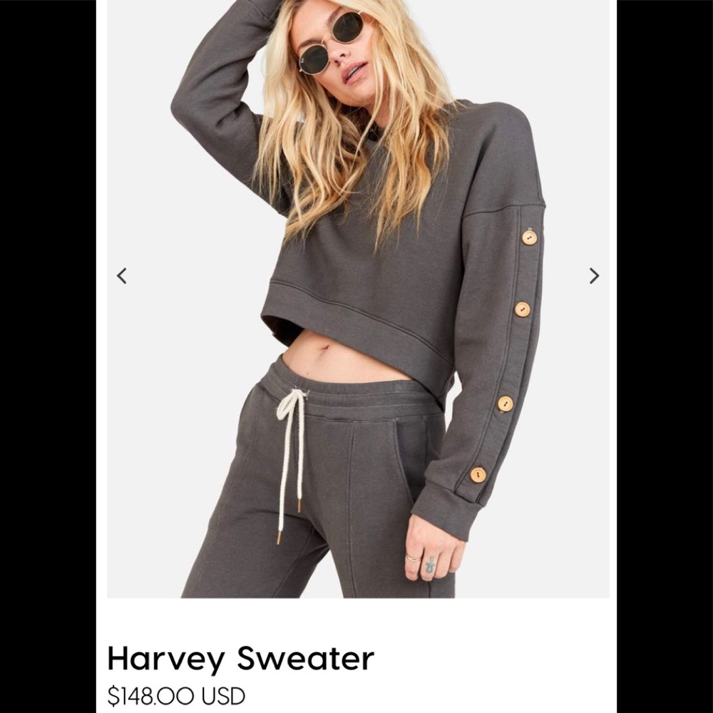 Mate the Label Harvey Sweater Charcoal NWT